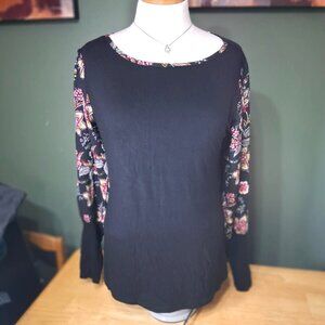 Storm Los Angeles Scoop Neck Black Blouse - Sz 4